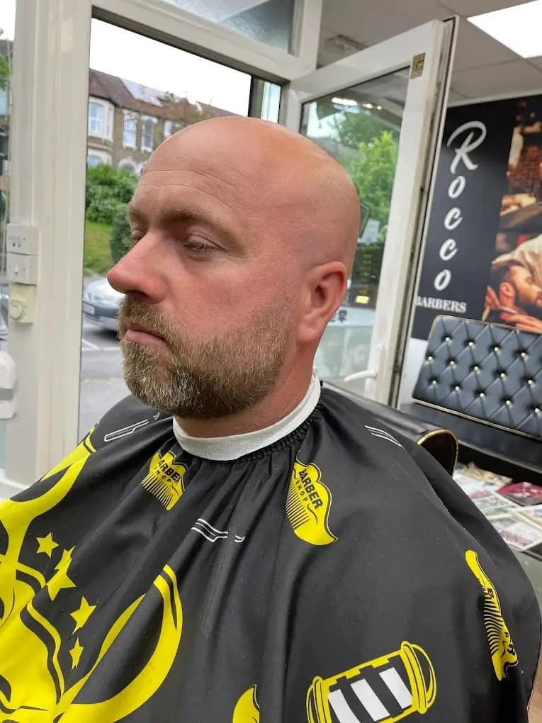 Skin fade and beard line-up